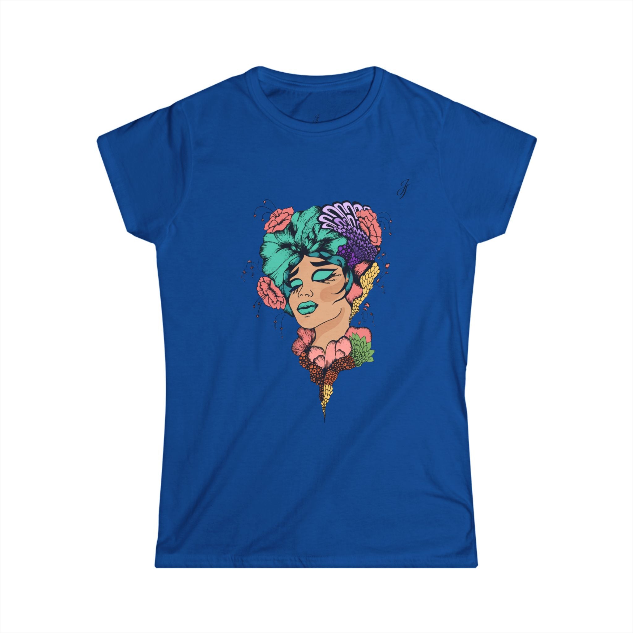 T-Shirt Femme Artistique 🎨 Visage Floral