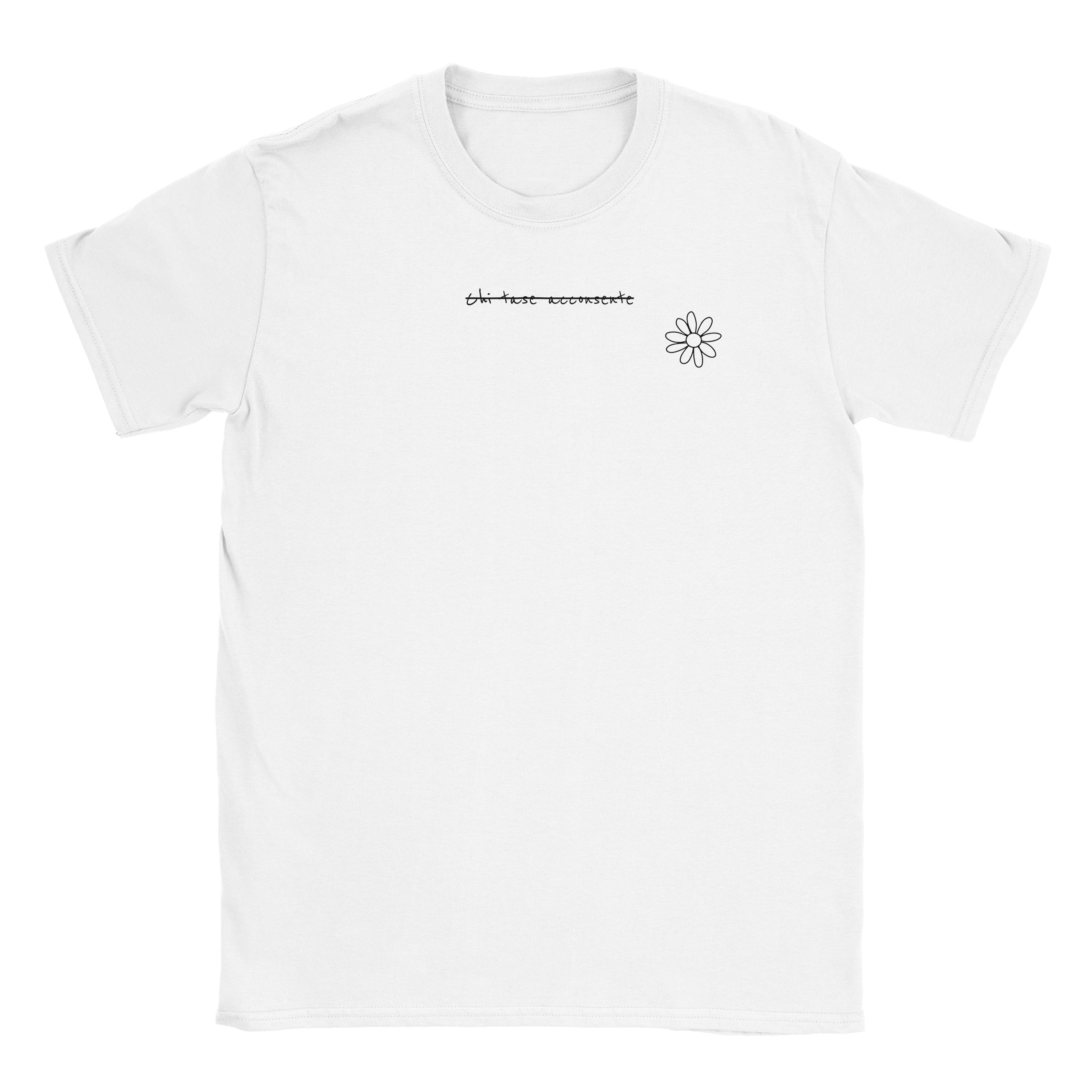 Minimalist "Acconsente" - Simple Text Graphic T-Shirt