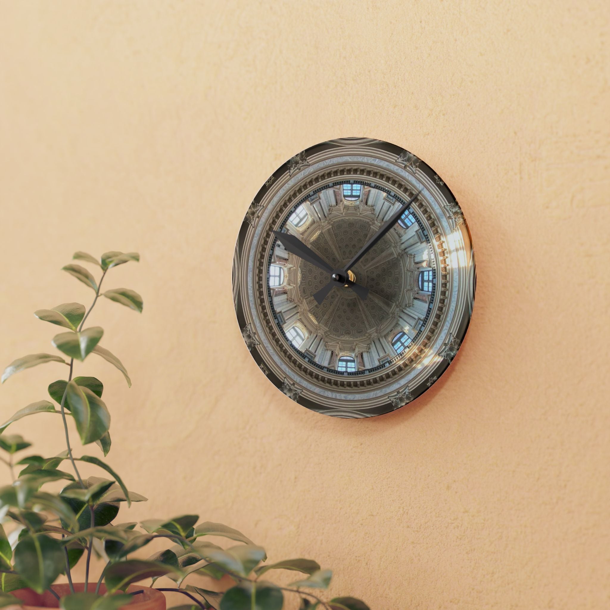 Architectural Dome Acrylic Wall Clock – Cathedral Ceiling Photo Clock