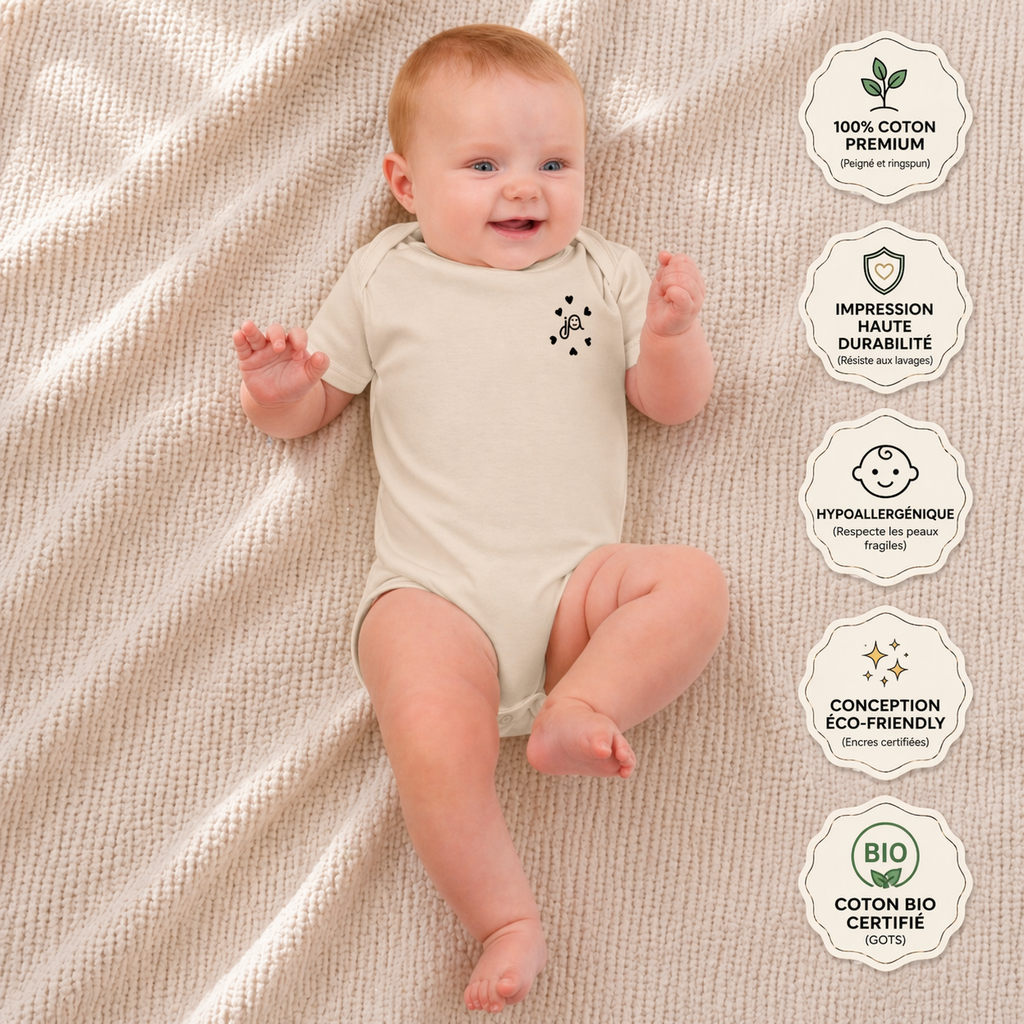 Body Bébé 3 à 6 Mois - 100% Coton Doux 🍼 Essentiel Naissance - Confort & Style Minimaliste